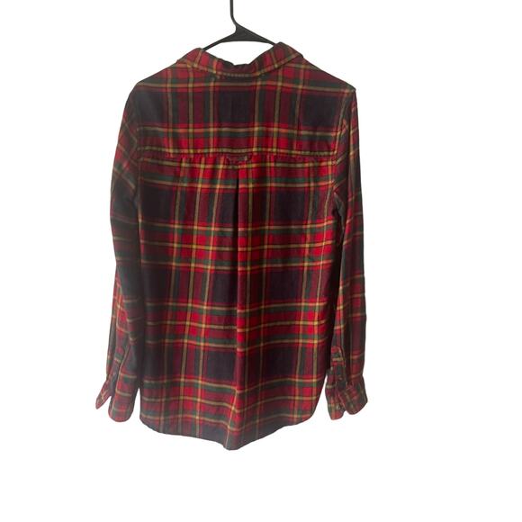 American Eagle Women's Size Small Amazingly Soft Red Plaid Flannel Button Up - Picture 6 of 8
